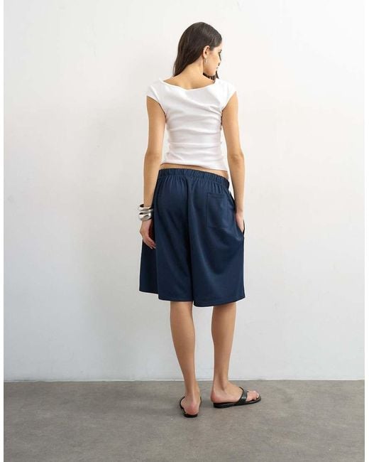 TOPSHOP Blue Sport Stripe Detail Shorts