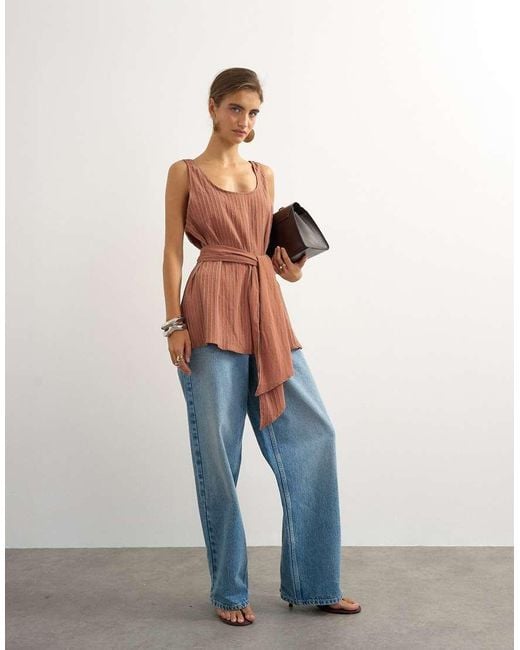 TOPSHOP Multicolor Tie Waist Scoop Cami