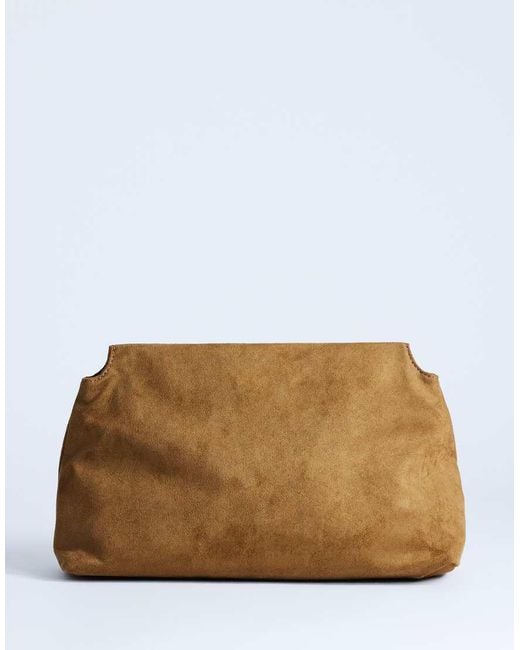 TOPSHOP Natural Gideon Studded Clutch Bag