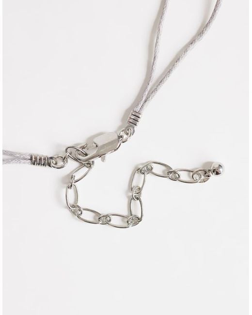 TOPSHOP White Ottie Cord Necklace With Semi-precious Stones