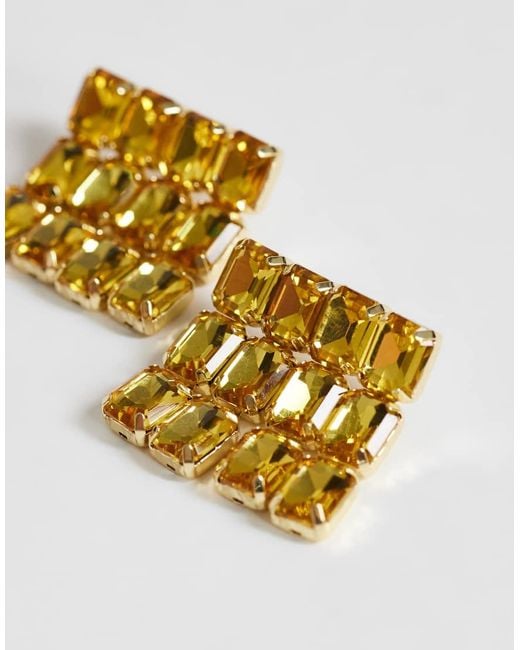 TOPSHOP Metallic Eddie Square Statement Earrings
