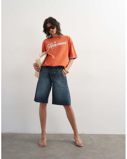 TOPSHOP Black Barrel Jort