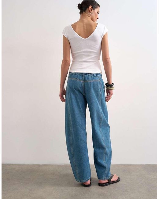TOPSHOP Blue Slouchy Barrel Jeans