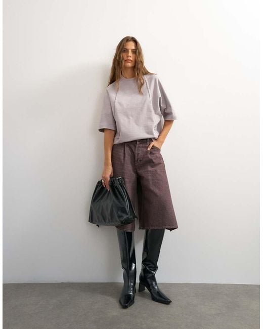 TOPSHOP Gray X Cara Open Back Tee
