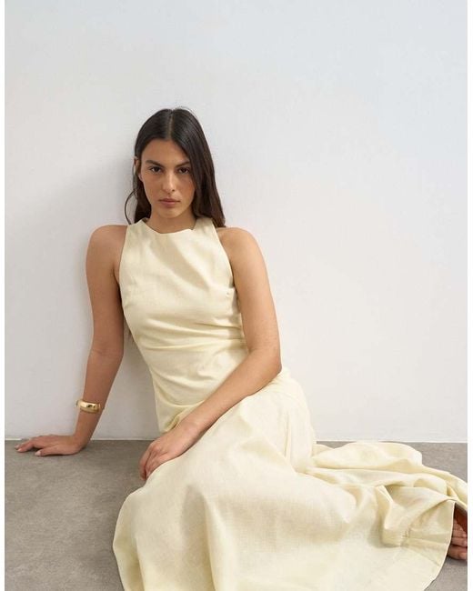 TOPSHOP Natural Dropped Waist Full Circle Hem Midi Dress