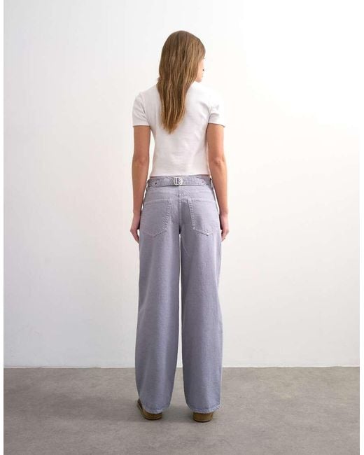 TOPSHOP White Cinch Low Rise Relaxed Jean