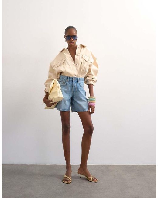 TOPSHOP Multicolor Denim Editor Short