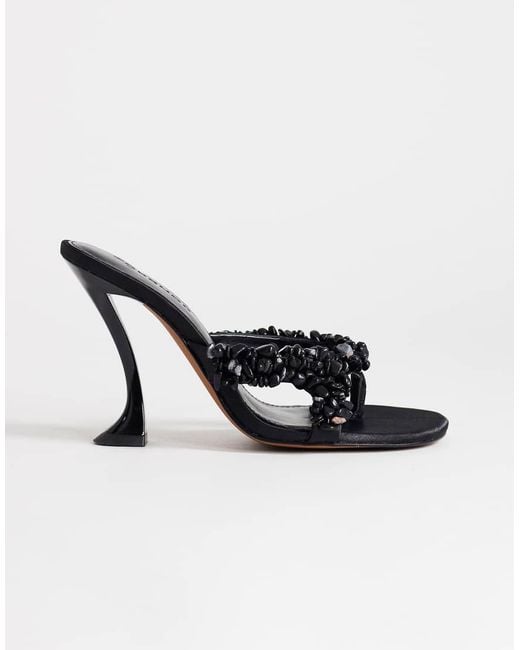TOPSHOP Blue Natasha Embellished Mule High Heeled Sandal