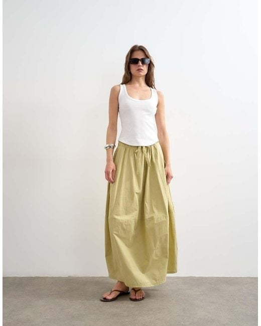 TOPSHOP Metallic Hybrid Balloon Maxi Skirt