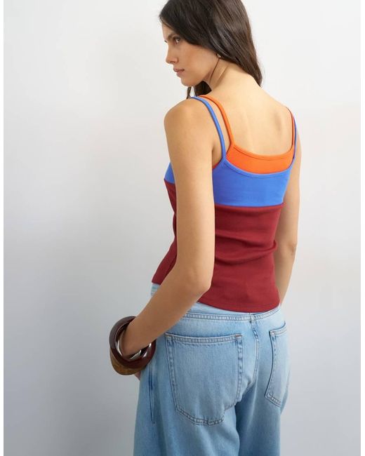 TOPSHOP Blue Colour Block Cami