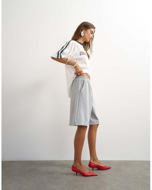 TOPSHOP Gray Longline Jersey Short