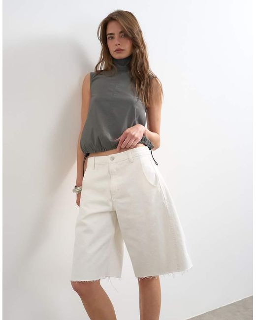 TOPSHOP Natural Denim Barrel Jort