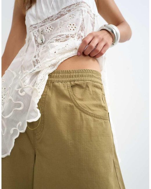 TOPSHOP Natural Horeshoe Cargo Trouser