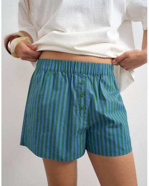 TOPSHOP White Poplin Stripe A Line Boxer Short