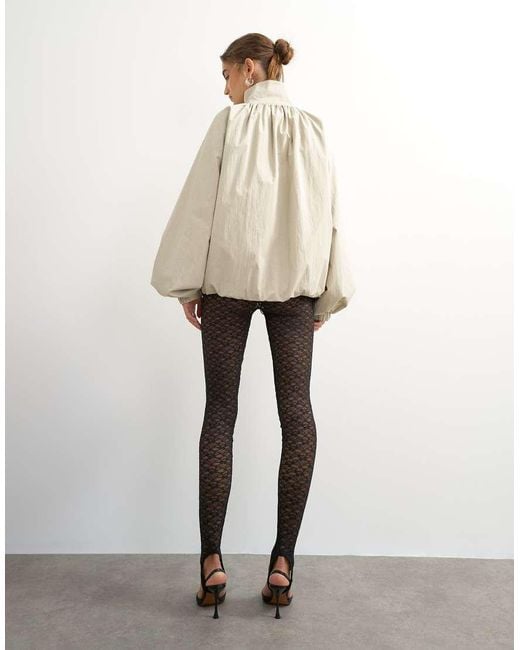 TOPSHOP White Lace Stirrup Leggings