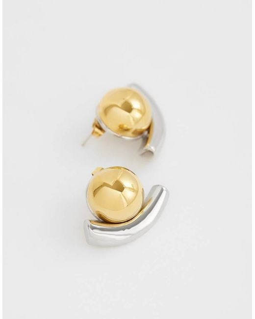 TOPSHOP Metallic Diana Stainless Steel Stud Earrings