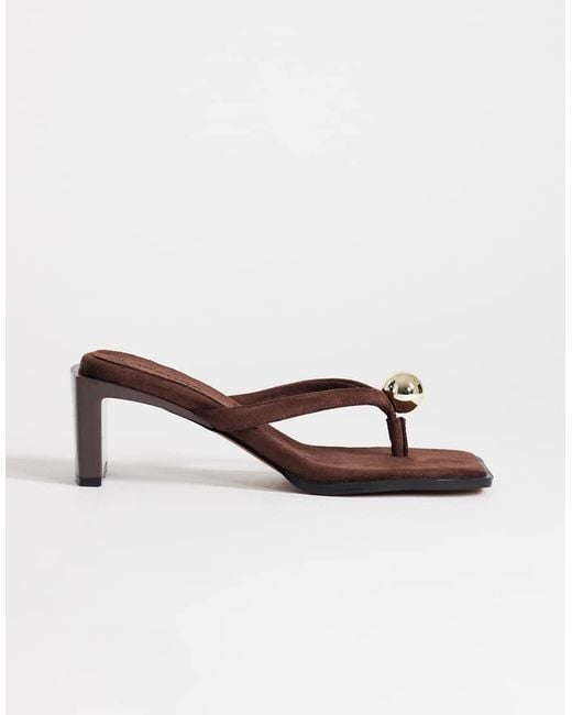 TOPSHOP Multicolor Nadeem Mid Heel Toe Thong Sandals With Hardware