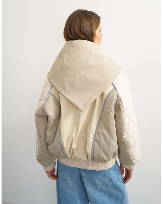 TOPSHOP Natural Colour Block Patch Liner With Scarf