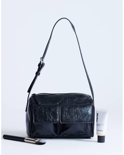 TOPSHOP Blue Safia Front Pocket Shoulder Bag
