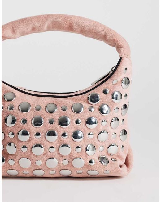 TOPSHOP Pink Juno Small Studded Grab Bad