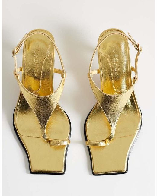TOPSHOP White Selina Tie Up Heeled Sandals With Toe Loop
