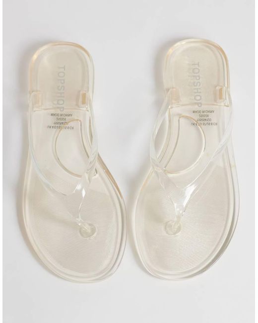 TOPSHOP White Elias Jelly Toe Thong Sandal
