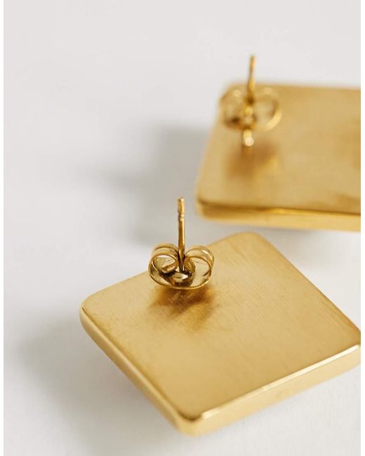 TOPSHOP Metallic Fifi Waterproof Stainless Steel Stud 2 Tone Earrings