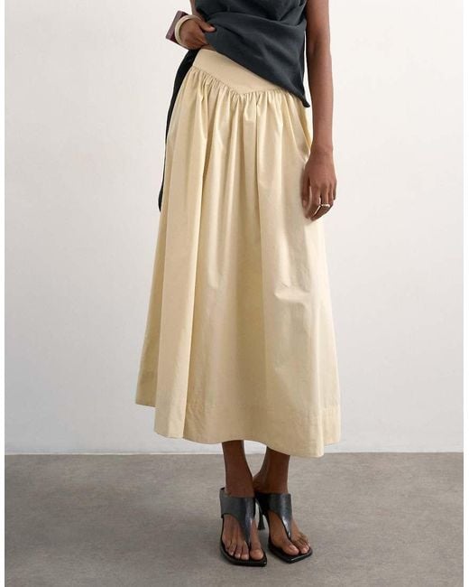 TOPSHOP Natural Drop Waist Saloon Maxi Skirt