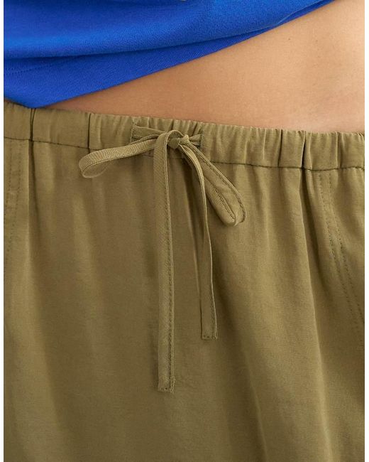 TOPSHOP Brown Tie Waist Slouchy Slim Maxi Skirt