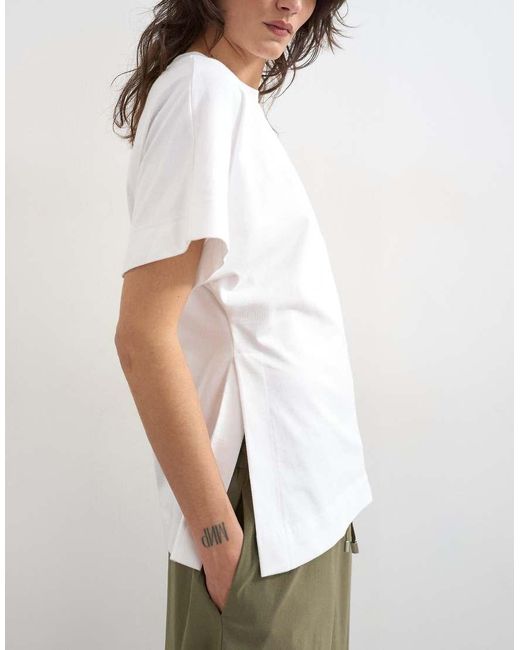 TOPSHOP White Split Side Tee