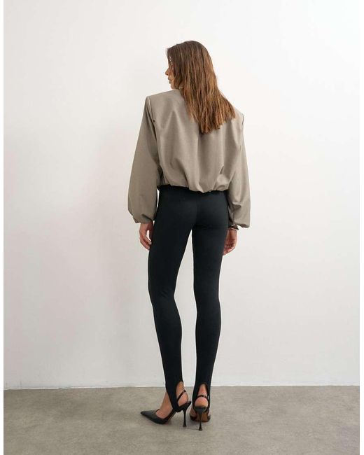 TOPSHOP White Jersey Stirrup Leggings