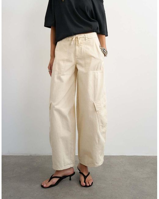 TOPSHOP White Tie Waist Cargo Trouser