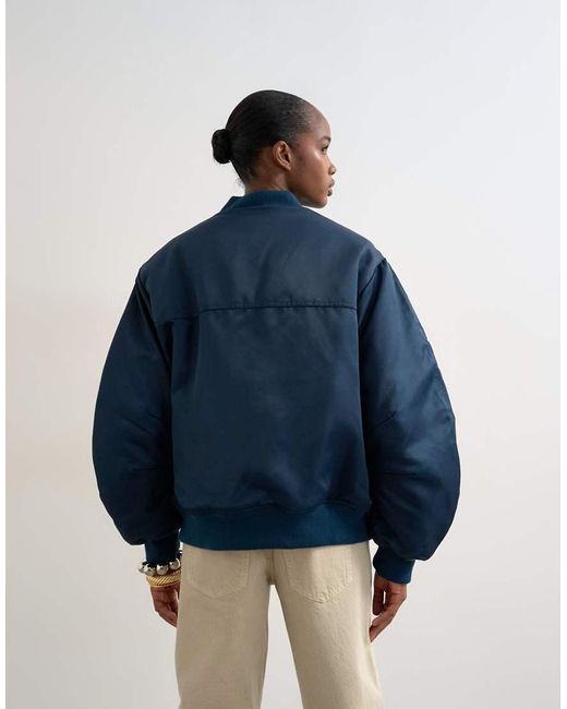 TOPSHOP Blue Bomber With Contrast Lining