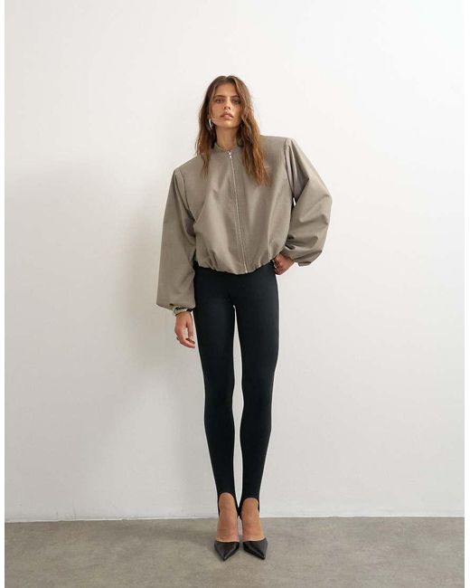 TOPSHOP White Jersey Stirrup Leggings
