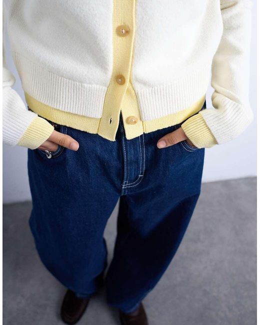 TOPSHOP White Knit Double Layer Cardigan