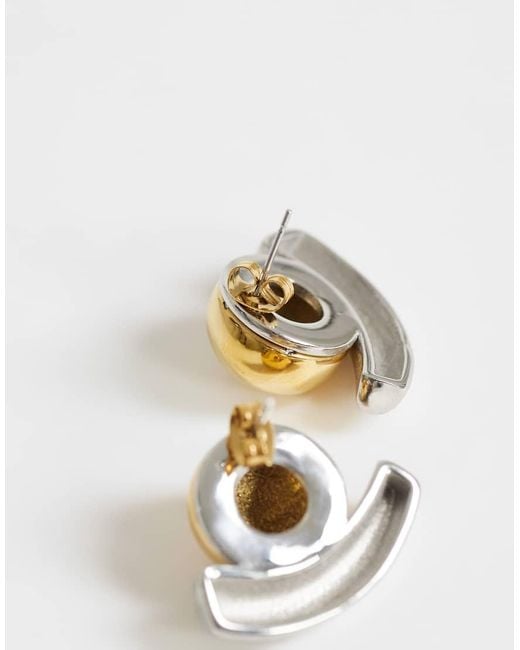 TOPSHOP Metallic Diana Stainless Steel Stud Earrings