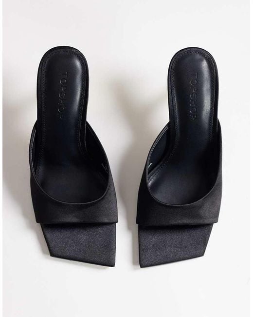 TOPSHOP Natural Nicole Angular Mid Heel Mule