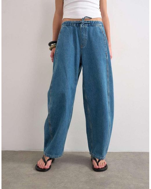 TOPSHOP Blue Slouchy Barrel Jeans