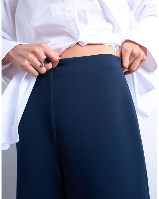 TOPSHOP Blue Clean Pull On Tailored Trouser
