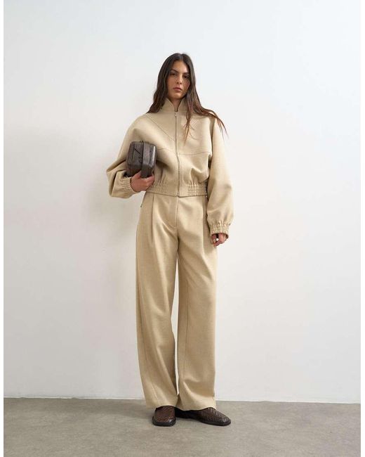 TOPSHOP Natural Co Ord Funnel Neck Jacket