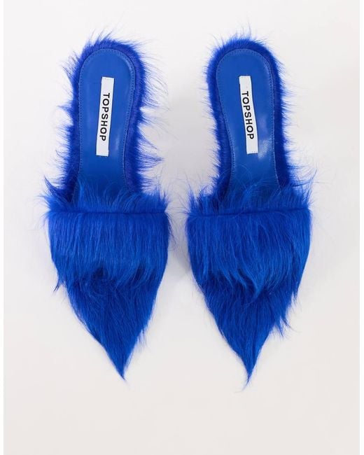 TOPSHOP Blue Willa Cone Heel Mule