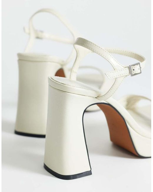 TOPSHOP White Faye Platform Two Part High Heel Sandals