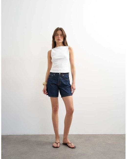 TOPSHOP Blue Denim Editor Short
