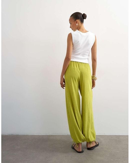 TOPSHOP White Crinkle Balloon Trouser