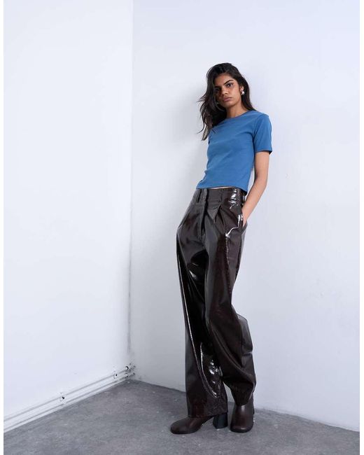 TOPSHOP Blue Shrunken Everyday Tee
