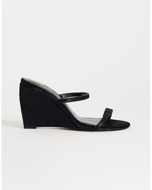 TOPSHOP Black Abi Strappy Wedge High Heel