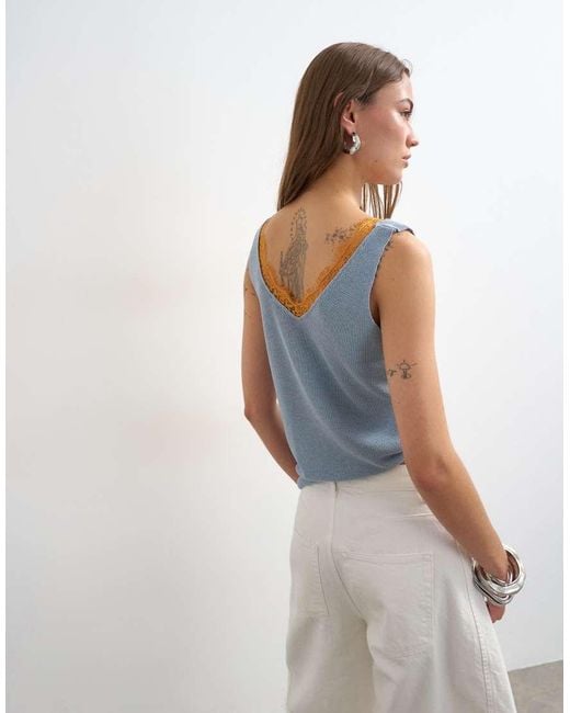 TOPSHOP Gray Knitted Vest