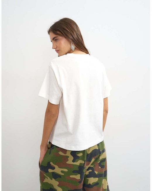 TOPSHOP White 'roma' Graphic Boxy Tee