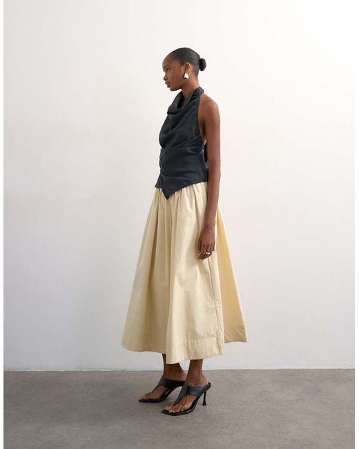 TOPSHOP Natural Drop Waist Saloon Maxi Skirt