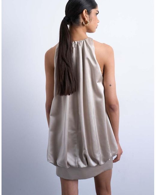TOPSHOP White Bubble Hem Mini Dress